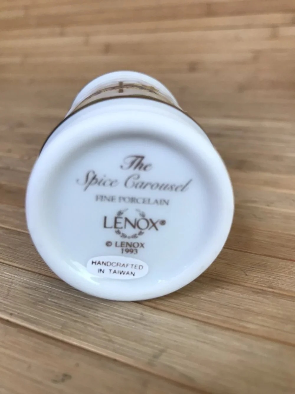 Lenox Fine Porcelain The Spice Carousel Clove Jar w/Lid Gold Fill Trim 1993